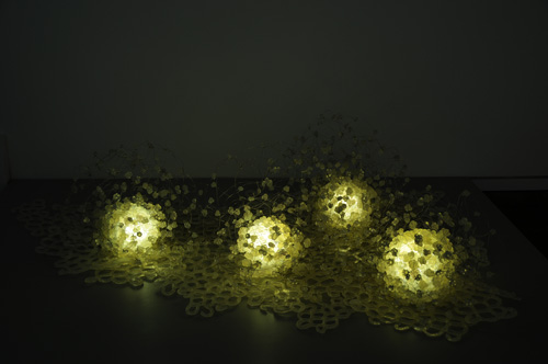 Bubble in Light Resin, wire, light 2009